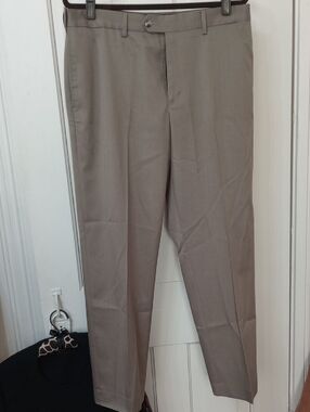 SAVANE Flat Front Khaki Comfort Waist Dress Pants 34x30